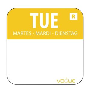 CHRselect Etiquettes Code Couleur - Jaune/Mardi - 24x24mm - 1000 Pièces