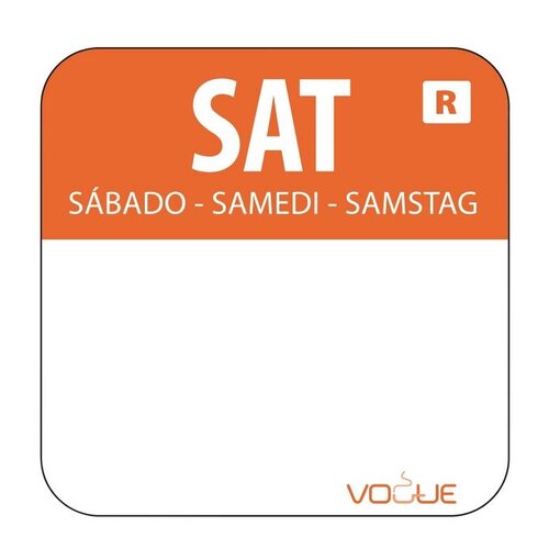 CHRselect Etiquettes Code Couleur - Orange/Samedi - 24x24mm - 1000 Pièces