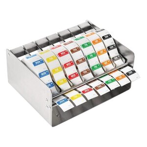 CHRselect Distributeur Inox +  7 Rouleaux D'Etiquettes Code Couleurs