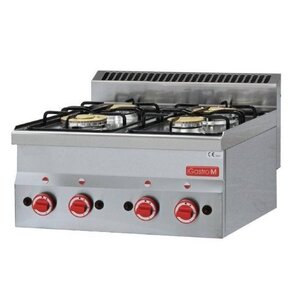 Gastro M Cuisinière à Gaz Inox - 4 Feux - 60/60PCG - 12,1kW - 600x600x280(H)mm Gastro M Cuisinière à Gaz Inox - 4 Feux - 60/60PCG - 12,1kW - 600x600x280(H)mm