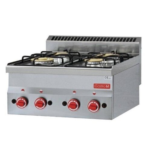 Gastro M Cuisinière à Gaz Inox - 4 Feux - 60/60PCG - 12,1kW - 600x600x280(H)mm Gastro M Cuisinière à Gaz Inox - 4 Feux - 60/60PCG - 12,1kW - 600x600x280(H)mm