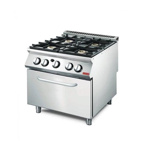 Gastro M Fourneau Gaz - 4 Feux Sur Four à Gaz - 70/80CFGB - 23,4kW - 800x700x850(H)mm