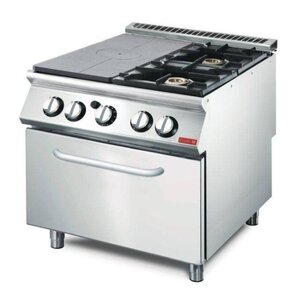 Gastro M Fourneaux Gaz 2 Feux et Plaques | Four Gaz | 18kW | 800x700x850(H)mm