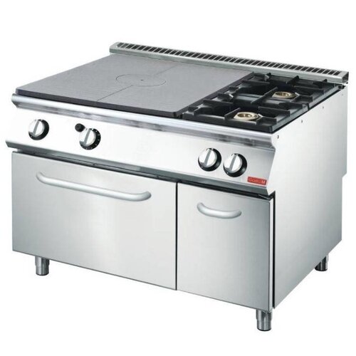 Gastro M Fourneaux Gaz 2 Feux et Plaques | Four Gaz GN2/1 | 22,4kW | 1200x700x850(H)mm