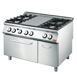Gastro M Fourneaux Gaz 4 Feux et Plaques | Four Gaz GN2/1 | 27,5kW | 1200x700x870(H)mm