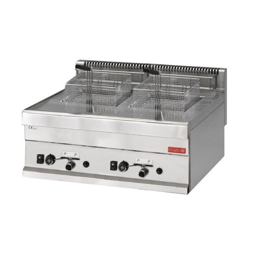 Gastro M Friteuse Gaz - 2x 8 Litres - 12,6W - 700x650x280(h)mm