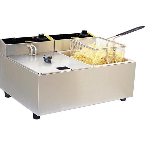 Buffalo Friteuse Double | 2x 5 Litres | Paniers Inclus | 230V | 400x540x300(h)mm