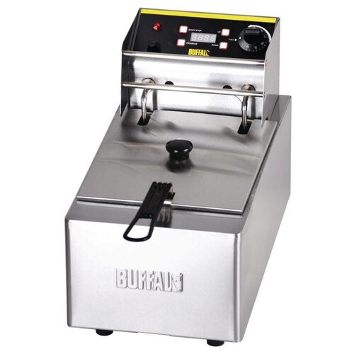 Buffalo Friteuse inox | 5 Litres | 2,8kW/230V | Panier Inclus | 454x283x350(h)mm