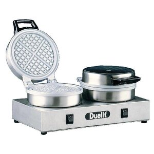 Dualit Gaufrier Double Rond  | 4 Gaufres Triangulaires | 1600W | 400x220x190(h)mm