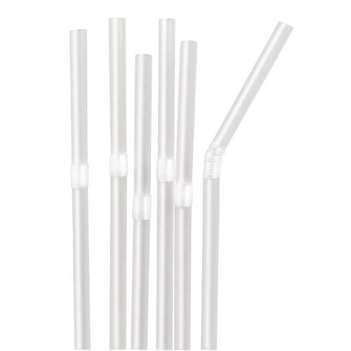 CHRselect Paille Flexible Transparente - 203(L)mm - 250 Pièces