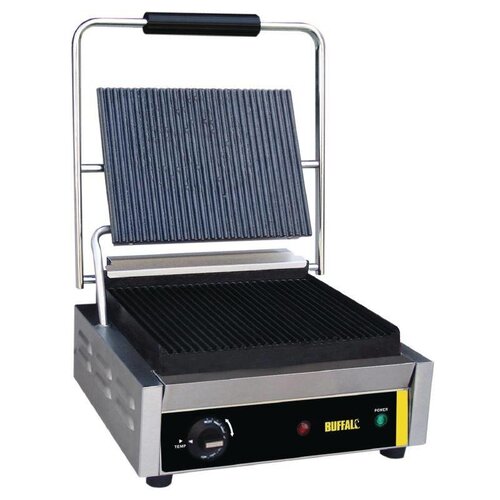Buffalo Grill De Contact Inox - Grand - Rainuré/Rainuré - 2000W - 360x320x210(h)mm