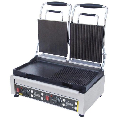 Buffalo Grill de Contact Double | Droite Rainuré - Gauche Lisse | 2900W