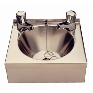 CHRselect Lavabo Mini INOX AISI 304 | avec Bouton, Chaîne et Évacuation | Cuvette Ø228mm CHRselect Lavabo Mini INOX AISI 304 | avec Bouton, Chaîne et Évacuation | Cuvette Ø228mm