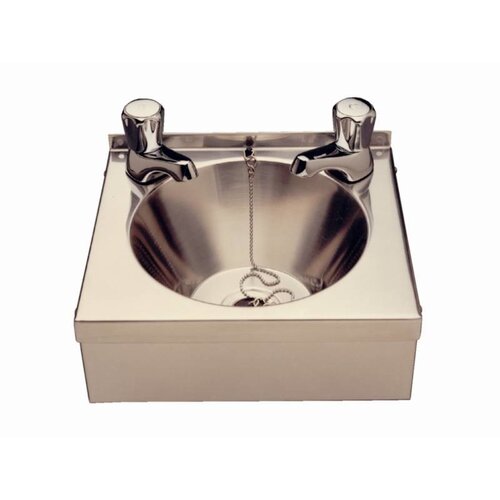 CHRselect Lavabo Mini INOX AISI 304 | avec Bouton, Chaîne et Évacuation | Cuvette Ø228mm CHRselect Lavabo Mini INOX AISI 304 | avec Bouton, Chaîne et Évacuation | Cuvette Ø228mm