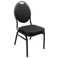 Chaises de Baquet Empilables | Tissu Uni Noir | Lot de 12