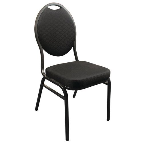 CHRselect Chaises de Baquet Empilables | Tissu Uni Noir | Lot de 12