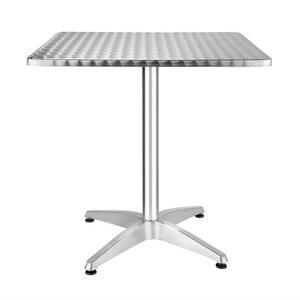 CHRselect Table Bistro Carrée | Plateau Inox | Pied Aluminium | 700x700x720(h)mm