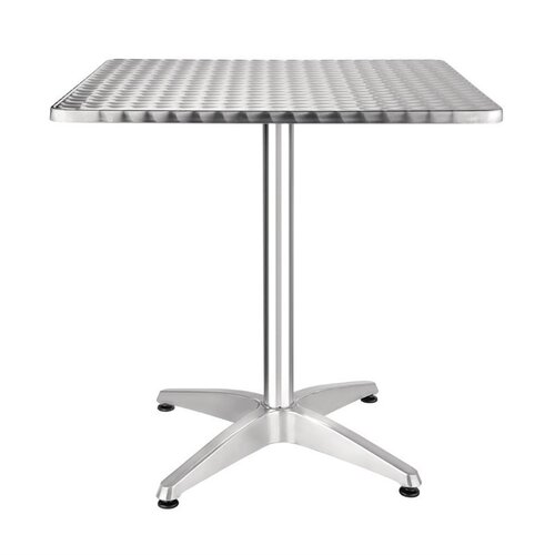 CHRselect Table Bistro Carrée | Plateau Inox | Pied Aluminium | 700x700x720(h)mm