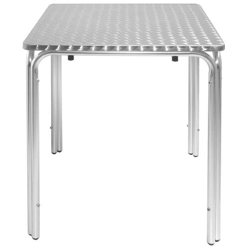 CHRselect Table Carrée Inox  Empilable | Pieds Aluminium | 600x600x720(h)mm
