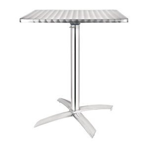 CHRselect Table Carrée | Plateau Basculant Inox | Pied Aluminium | 600x600x720(h)mm