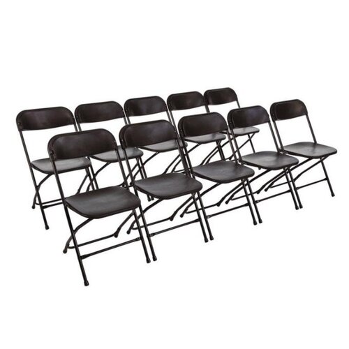CHRselect Chaises Pliantes Noires  | Empilable jusqu'à 50 Pièces | Lot de 10