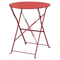 Table Pliante | Acier Rouge | Ø595x710(h)mm