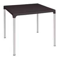 Table Carrée | Polypropylène Noire | Pieds Aluminium | 750x750x720(h)mm