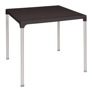 CHRselect Table Carrée | Polypropylène Noire | Pieds Aluminium | 750x750x720(h)mm