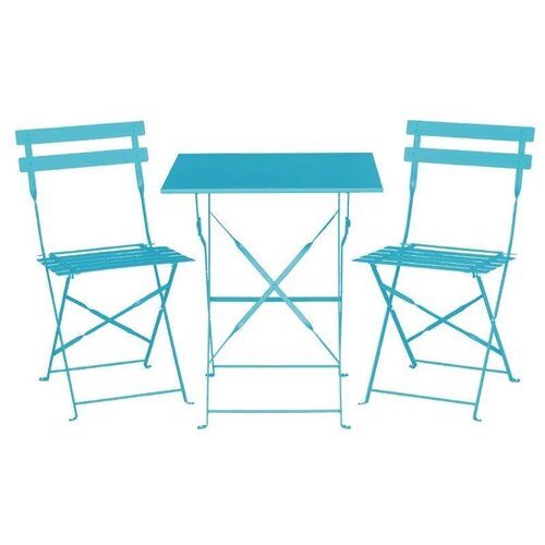 CHRselect Table Pliante | Acier Turquoise | 600x600x710(h)mm
