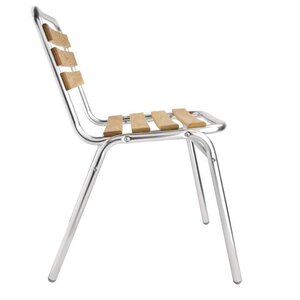 CHRselect Chaises Aluminium & Frêne | Empilable | Lot de 12