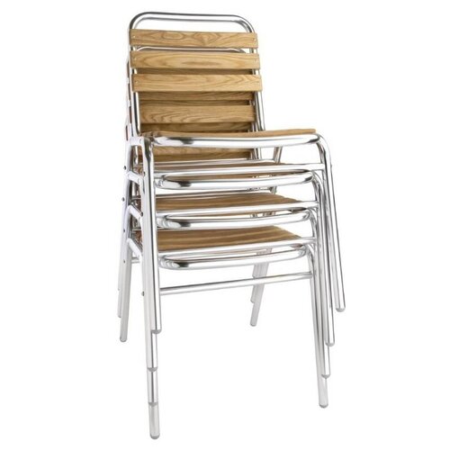 CHRselect Chaises Aluminium & Frêne | Empilable | Lot de 12
