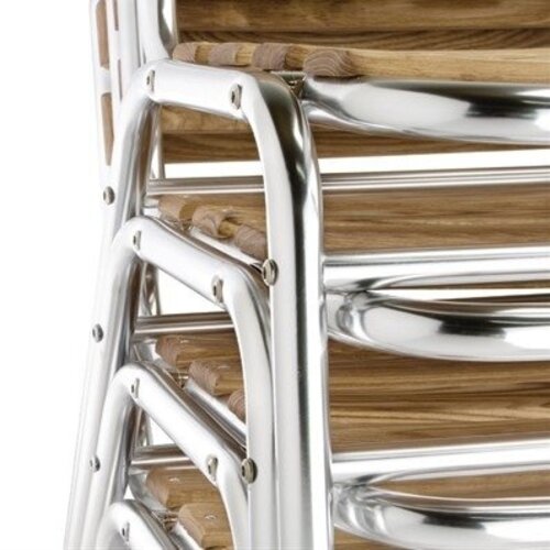 CHRselect Chaises Aluminium & Frêne | Empilable | Lot de 12