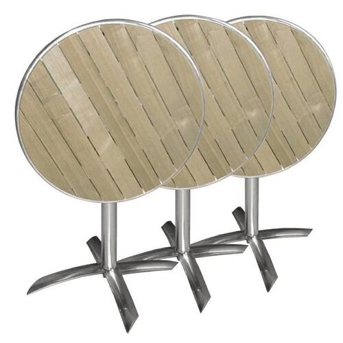 CHRselect Table de Terrasse | Plateau Basculant | Frêne/Aluminium | Ø600x720(h)mm