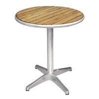 Table de Terrasse Frêne | Pied en Fonte | Ø800x720(h)mm