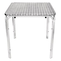 Table Carrée Empilable Inox | Pieds Aluminium | 700x700x720(h)mm