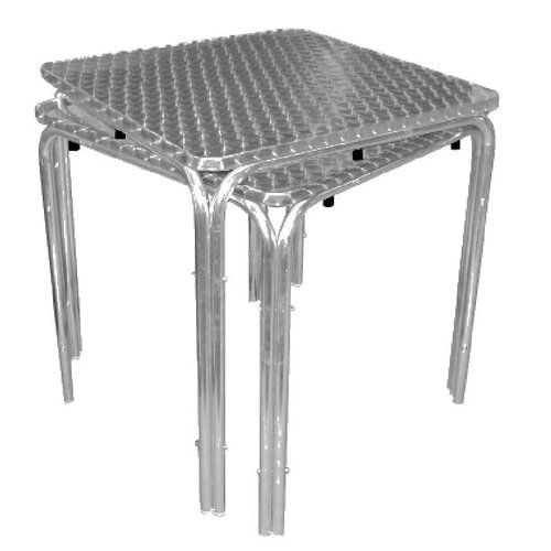 CHRselect Table Carrée Empilable Inox | Pieds Aluminium | 700x700x720(h)mm