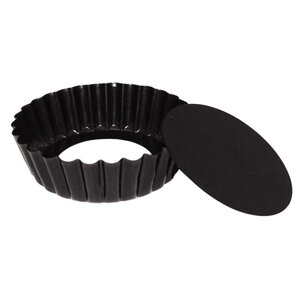 CHRselect Moule à Quiche Cannelé - Anti-Adhésif - 100mm - 3 Pièces