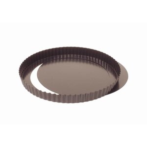 CHRselect Moule à Quiche Cannelé - Anti-Adhésif - Fond Amovible - Ø240x28mm