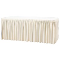 Nappe Et Jupe De Table Combinée - Écru - 2 Types - Pas Besoin De Clips