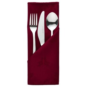 CHRselect Serviette Motif Rose - USAGE INTENSIF - Bordeaux - 558x558mm - 10 Pièces