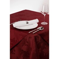 Nappe Bordeaux 'Motif Rose' - Polyester - Disponibles en 2 Tailles