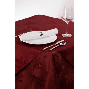 CHRselect Nappe Bordeaux 'Motif Rose' - Polyester - Disponibles en 2 Tailles