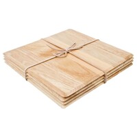 Set De Table Carré - Hévéa - 100x100mm - 4 Pièces