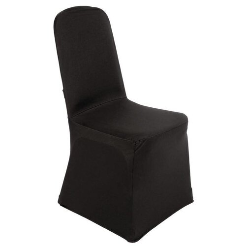 CHRselect Housse De Chaise De Banquet Noire - Jersey Extensible - 100% Polyester