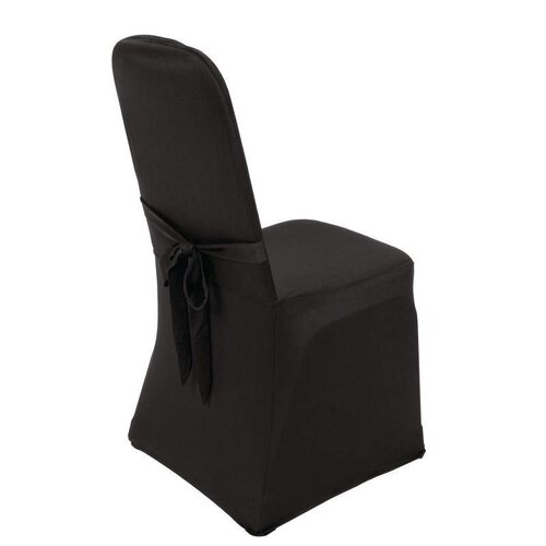 CHRselect Housse De Chaise De Banquet Noire - Jersey Extensible - 100% Polyester