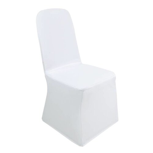 CHRselect Housse De Chaise De Banquet Blanche - Jersey Extensible - 100% Polyester