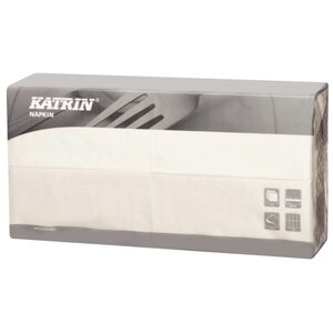 Katrin Serviettes De Table Blanches - 3 Plis - Pliées En 8 - 400x400mm - 1000 Pièces