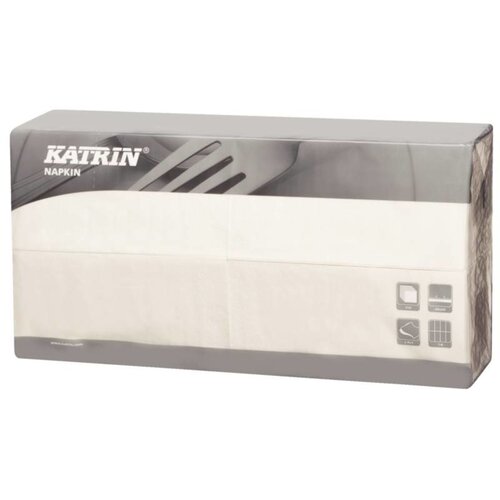 Katrin Serviettes De Table Blanches - 3 Plis - Pliées En 8 - 400x400mm - 1000 Pièces