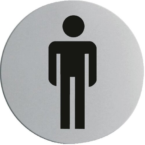 CHRselect Plaquette De Porte Inox - Hommes - Auto-Adhésive - Ø75mm