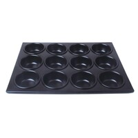 Plaque De 12 Moules à Muffins - Aluminium Anti-Adhésive - Moule Ø75x30(p)mm